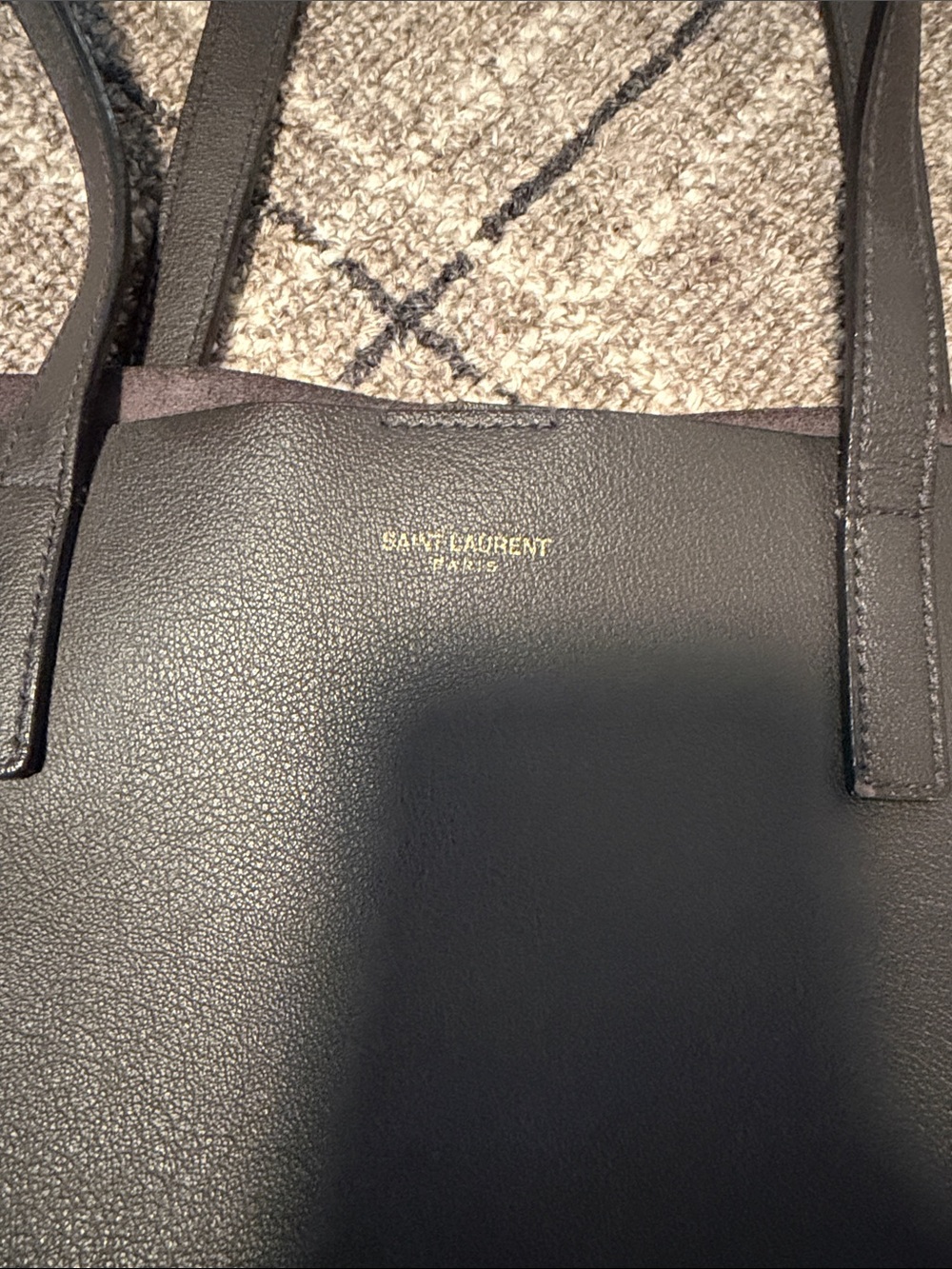 Saint Laurent gray Pebbled Leather Tote - Picture 5 of 6